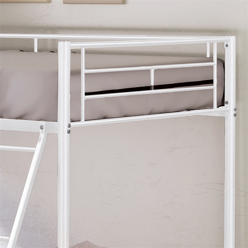 Furniture of America Damentes Metal Twin over Twin Bunk Bed in White