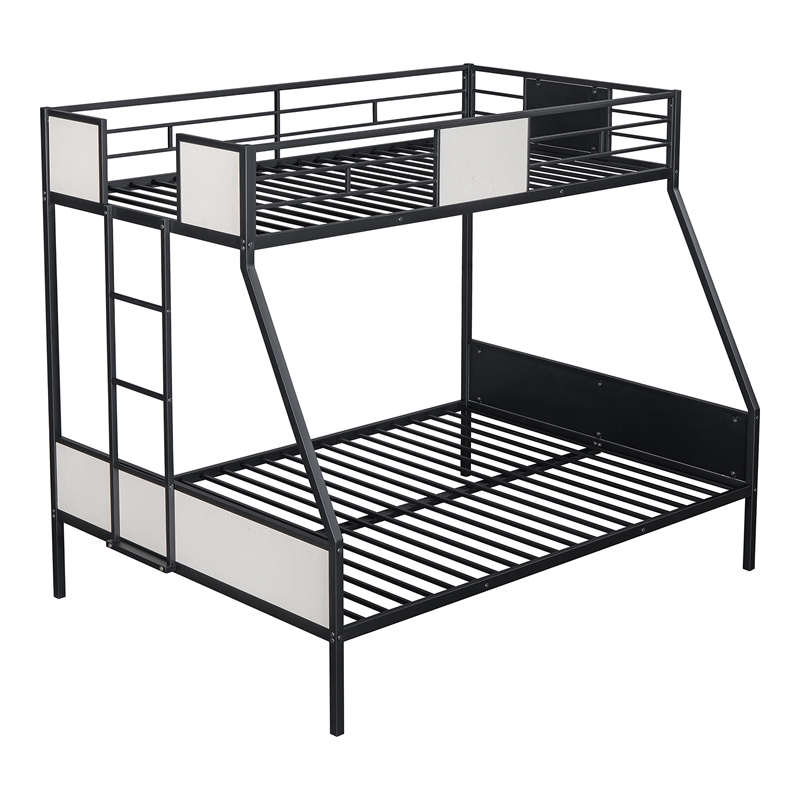 Furniture of America Girgon Metal Two-tone Twin over Full Bunk Bed in Black