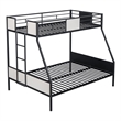 Furniture of America Girgon Metal Two-tone Twin over Full Bunk Bed in Black