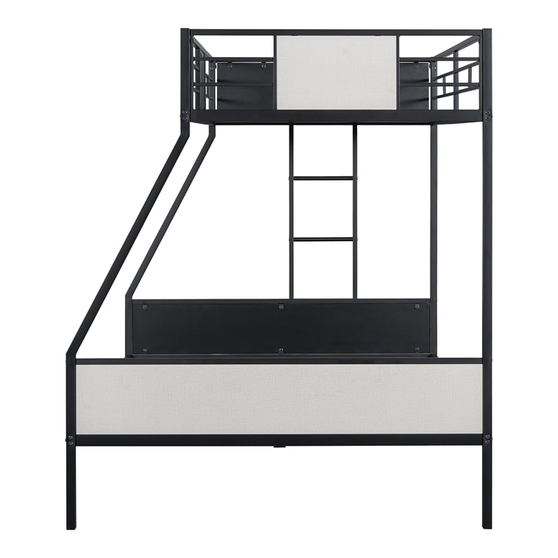 Furniture of America Girgon Metal Two-tone Twin over Full Bunk Bed in Black