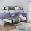 Furniture of America Girgon Metal Two-tone Twin over Full Bunk Bed in Black