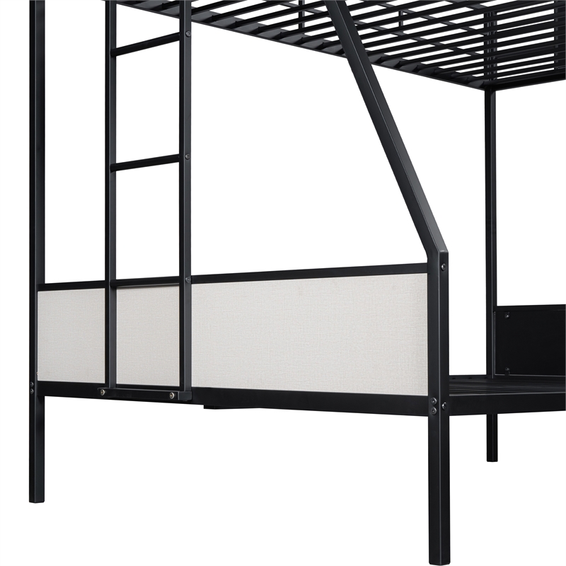 Furniture of America Girgon Metal Two-tone Twin over Full Bunk Bed in Black