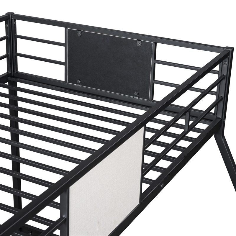 Furniture of America Girgon Metal Two-tone Twin over Full Bunk Bed in Black