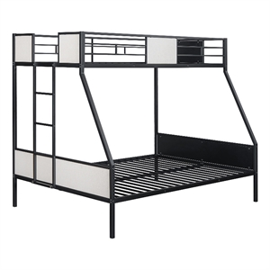 Furniture of America Girgon Metal Two-tone Twin over Full Bunk Bed in Black