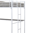 Furniture of America Jaron Metal Full Loft Bed with Attached Ladders in White
