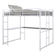 Furniture of America Jaron Metal Full Loft Bed with Attached Ladders in White