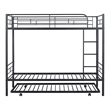 Furniture of America Kurin Metal Twin over Twin Bunk Bed with Trundle in Black
