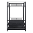 Furniture of America Kurin Metal Twin over Twin Bunk Bed with Trundle in Black