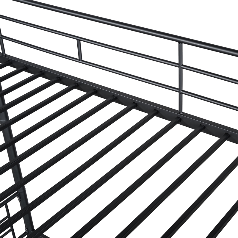 Furniture of America Kurin Metal Twin over Twin Bunk Bed with Trundle in Black