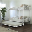 Furniture of America Kurin Metal Twin over Twin Bunk Bed with Trundle in White