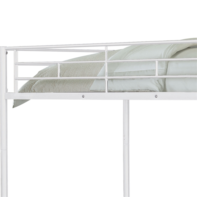 Furniture of America Kurin Metal Twin over Twin Bunk Bed with Trundle in White