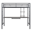 Furniture of America Spaco Metal Twin Loft Bed with Keyboard Tray in Black