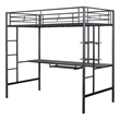 Furniture of America Spaco Metal Twin Loft Bed with Keyboard Tray in Black
