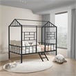 Furniture of America Natte Metal House Design Twin Loft Bed in Black
