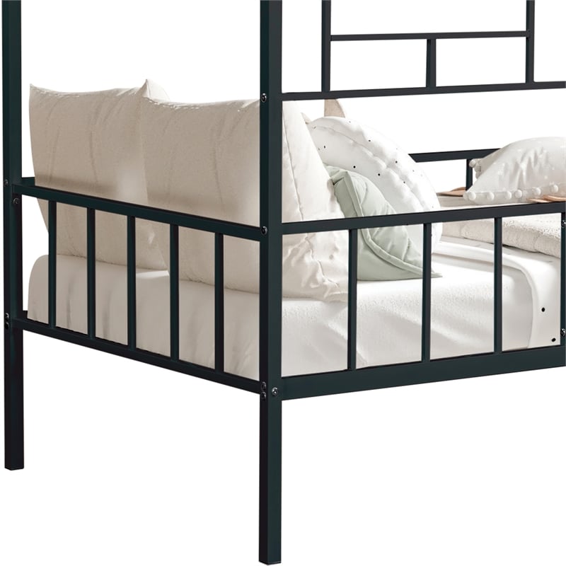 Furniture of America Natte Metal House Design Twin Loft Bed in Black