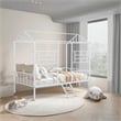 Furniture of America Natte Metal House Design Twin Loft Bed in White