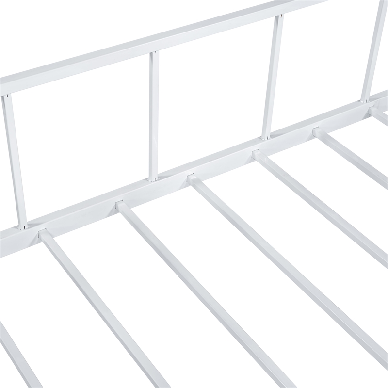 Furniture of America Natte Metal House Design Twin Loft Bed in White