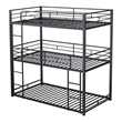 Furniture of America Wilsin Metal Triple Twin Bunk Bed with Ladders in Black