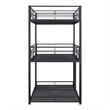 Furniture of America Wilsin Metal Triple Twin Bunk Bed with Ladders in Black