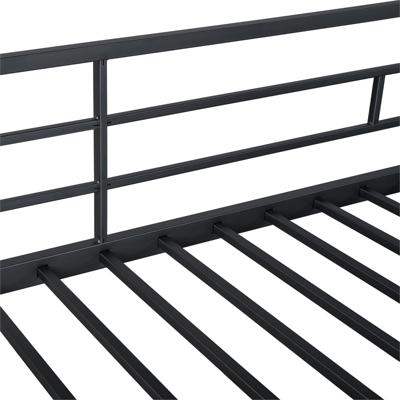Furniture of America Wilsin Metal Triple Twin Bunk Bed with Ladders in Black