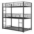 Furniture of America Wilsin Metal Triple Twin Bunk Bed with Ladders in Black