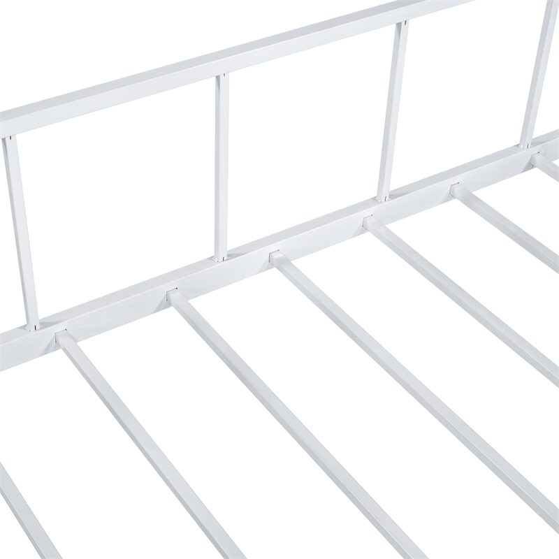 Furniture of America Wilsin Metal Triple Twin Bunk Bed with Ladders in White