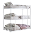 Furniture of America Wilsin Metal Triple Twin Bunk Bed with Ladders in White