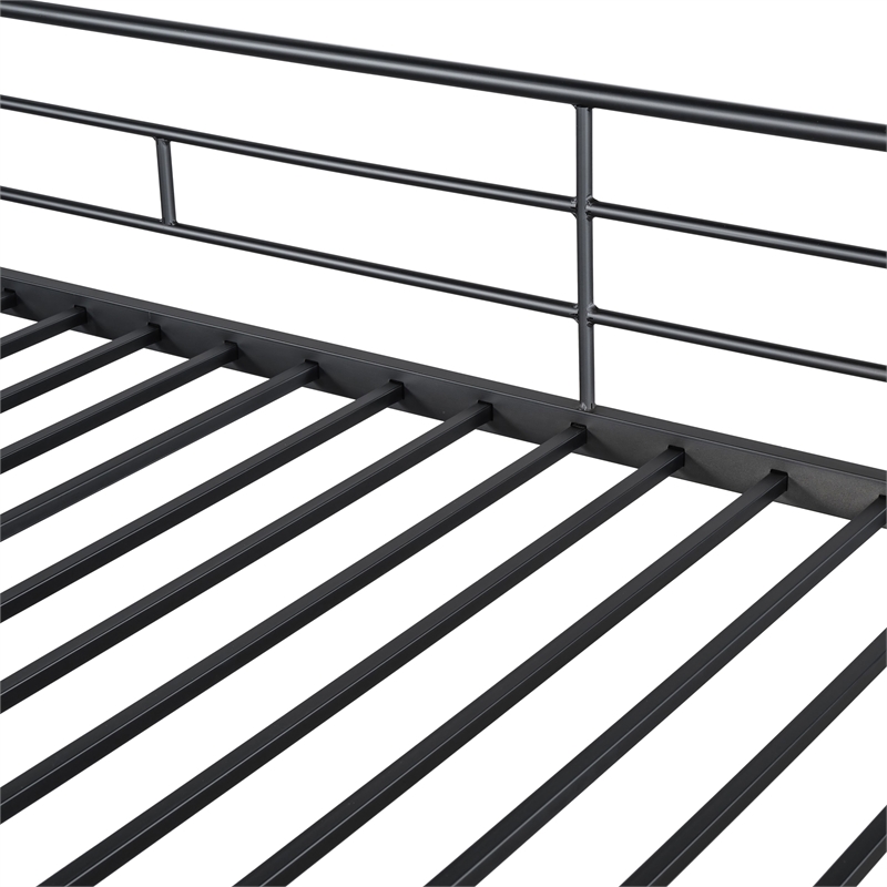 Furniture of America Irona Metal Twin Loft Bed with Angled Ladder in Black