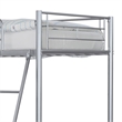 Furniture of America Irona Metal Twin Loft Bed with Angled Ladder in Silver