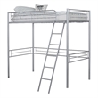 Furniture of America Irona Metal Twin Loft Bed with Angled Ladder in Silver