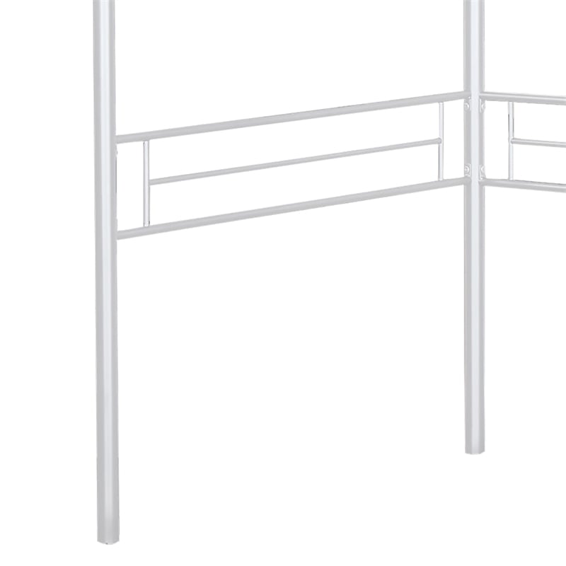 Furniture of America Irona Metal Twin Loft Bed with Angled Ladder in White