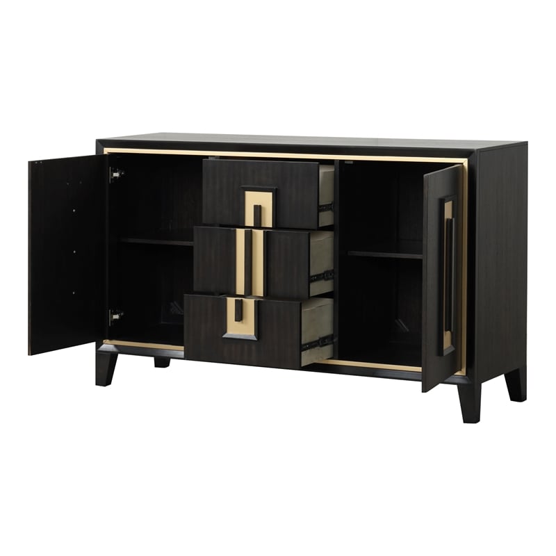 Furniture of America Allaway Wood 3-Drawer Server in Espresso