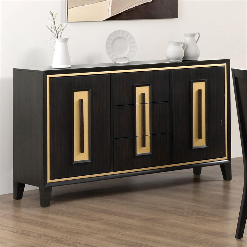 Furniture of America Allaway Wood 3-Drawer Server in Espresso