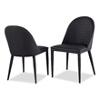 Furniture of America Escando Faux Leather Padded Side Chairs in Black (Set of 2)