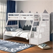 Furniture of America Ollenta Wood 4-Drawer Twin over Full Bunk Bed in White