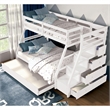 FOA Ollenta 2pc White Wood 4-Drawer Twin over Full Bunk Bed with Trundle Set