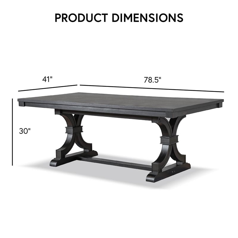 Furniture of America Kindrel Wood 7-Piece Dining Set in Black