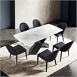 Furniture of America Escando Metal 7-Piece Dining Set in Black