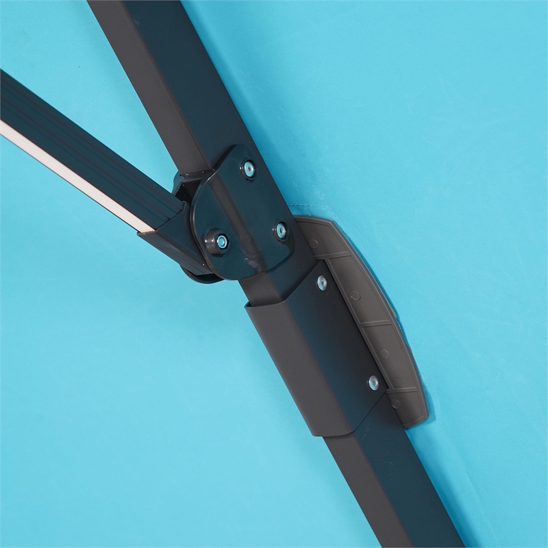 Furniture of America Monich Aluminum LED 10' Double Top Square Umbrella in Gray