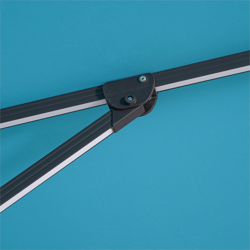 Furniture of America Monich Aluminum LED 10' Double Top Square Umbrella in Teal
