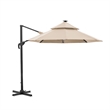 Furniture of America Pallend Aluminum LED 10' Double Top Round Umbrella in Beige