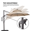 Furniture of America Pallend Aluminum LED 10' Double Top Round Umbrella in Beige