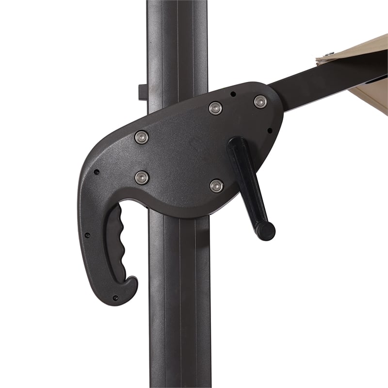 Furniture of America Pallend Aluminum LED 10' Double Top Round Umbrella in Beige