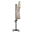Furniture of America Pallend Aluminum LED 10' Double Top Round Umbrella in Beige