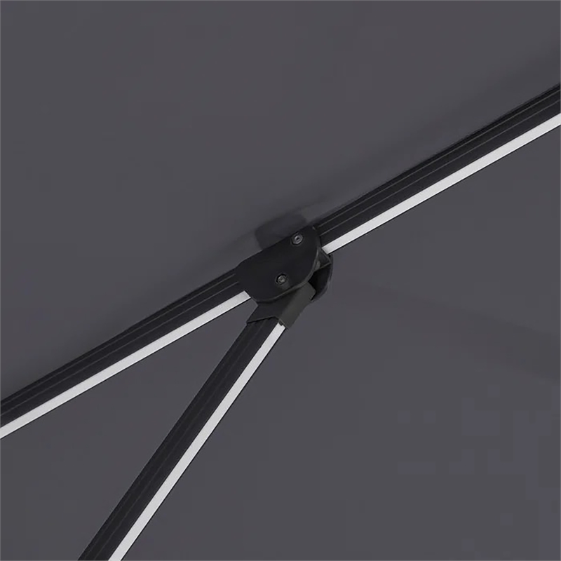 Furniture of America Pallend Aluminum LED 10' Double Top Round Umbrella in Gray