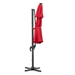 Furniture of America Pallend Aluminum LED 10' Double Top Round Umbrella in Red