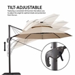 Furniture of America Pallend Aluminum LED 10' Double Top Round Umbrella in Red