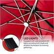 Furniture of America Pallend Aluminum LED 10' Double Top Round Umbrella in Red