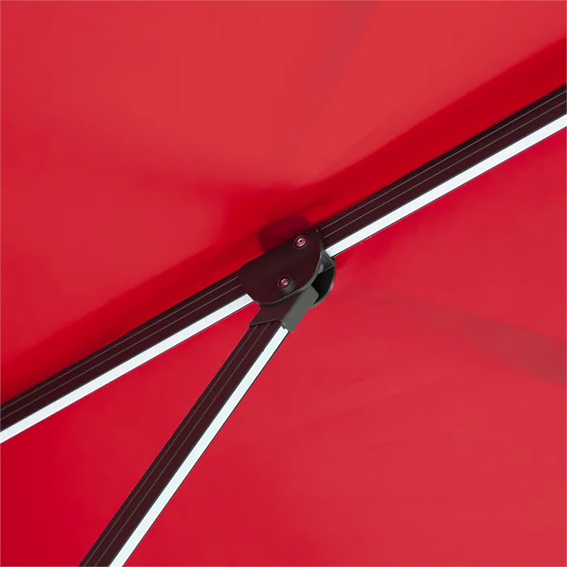 Furniture of America Pallend Aluminum LED 10' Double Top Round Umbrella in Red