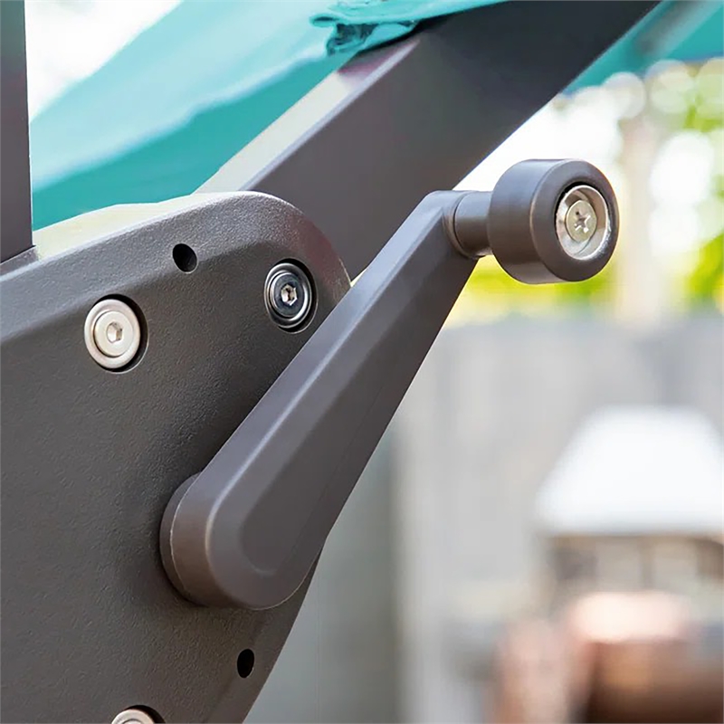 Furniture of America Pallend Aluminum LED 10' Double Top Round Umbrella in Teal